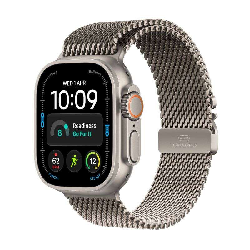 Apple Watch Ultra 4 GPS + Cellular 49mm Titanium Case with Titanium Milanese Loop
