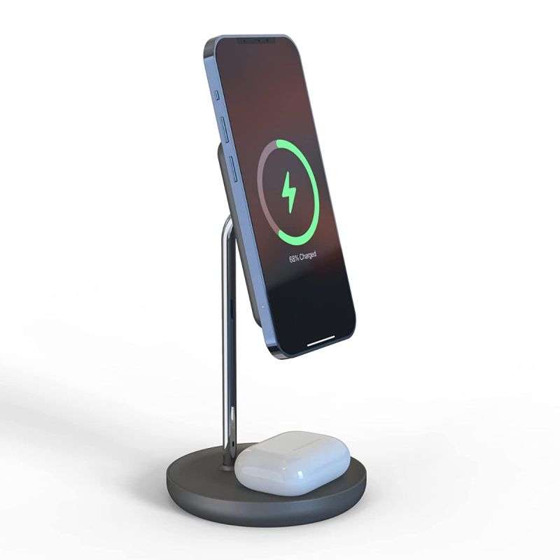 TOLE Premium 15W 2-in-1 Magnetic Wireless Charging Stand for iPhone &  Airpods