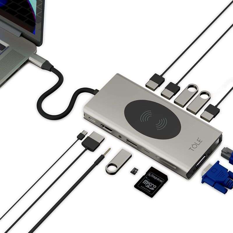 TOLE Pentadec Plug Play Hub|15 in USB Type C Hub with 10w