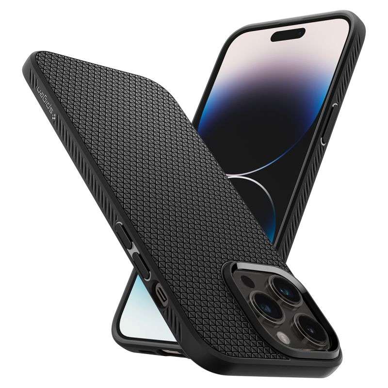 Spigen Liquid Air Back Cover Case Compatible with iPhone 14 Pro max - Matte  Black