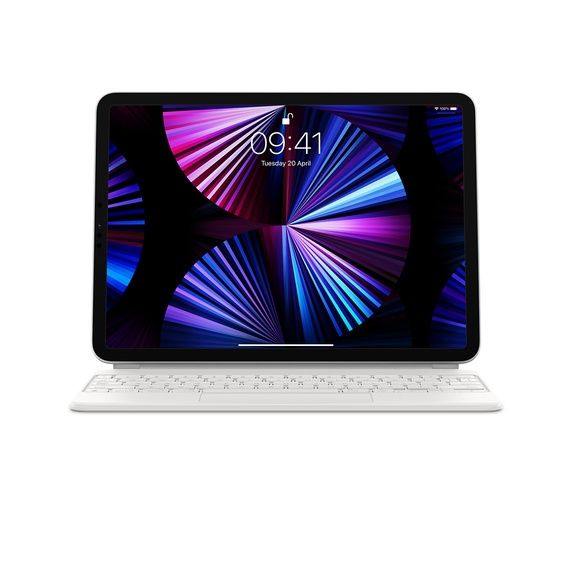- White Apple Magic Keyboard for iPad Pro 11-inch - 3rd Generation and iPad Air - 4th Generation Latin America - Spanish 