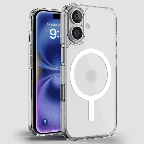 Gripp Ice Frost MagSafe Case for Apple iPhone 16 (6.1") with White Ring - Clear Frost