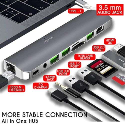Powerup Type-C 9IN1 USB HUB Multi-Functional
