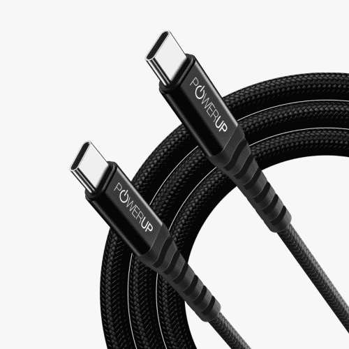 Powerup 1.5m USB-C TO USB-C Charging & SYNC Cable 240W  - Black