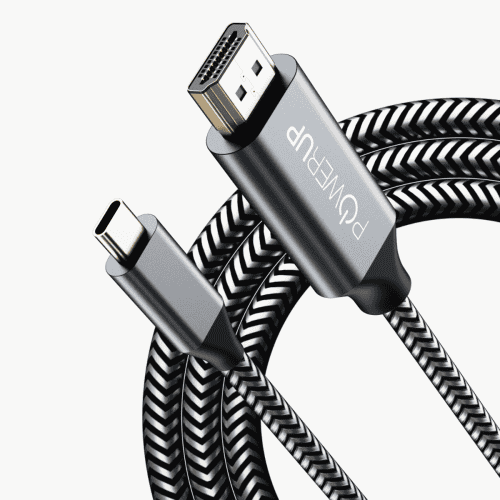 Powerup Type-C to HDMI 1.5m Hi-Speed 4k Ultra HD Cable - Gunmetal 
