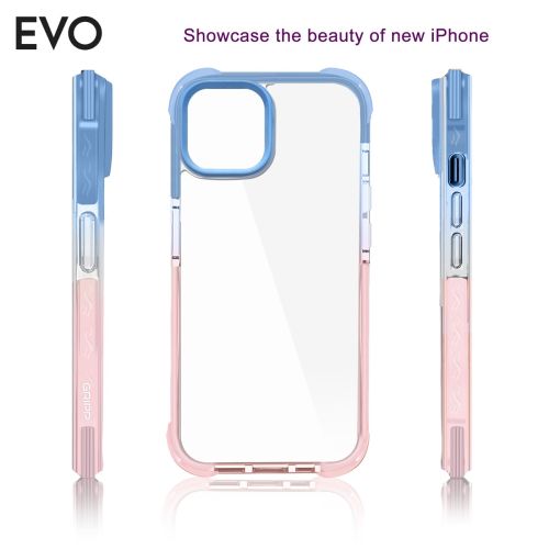 Gripp EVO Case for iPhone 14 - Blue/Pink (Transparent Back)