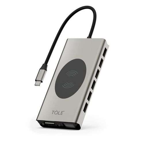TOLE Pentadec Plug & Play Hub|15 in 1 USB Type C Hub with 10w Wireless Charger