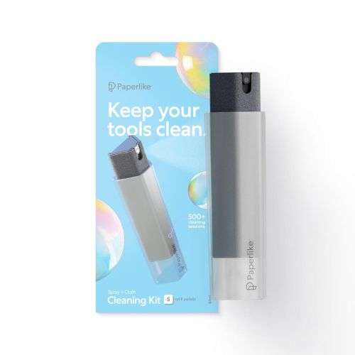Paperlike's All-in-One Cleaning Kit - Refillable Microfiber Spray Bottle & Cleaning Solution + 5 Refill Tablets - Safe for iPad & Electronic Displays