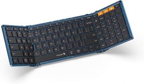 ProtoArc Foldable Bluetooth Keyboard, XK01 Folding Wireless Portable Keyboard with Numeric Keypad, Full-Size Travel Keyboard for iPad Tablet Smartphone Laptop PC