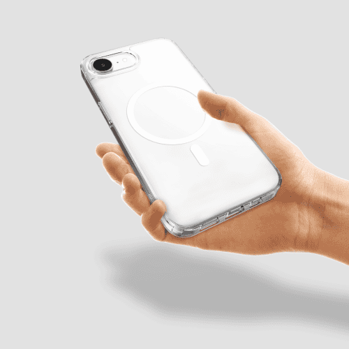 Gripp Clear MagSafe Case for Apple iPhone 16e (6.1") with White Ring - Clear