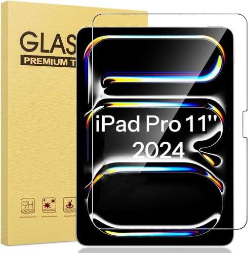 BERSEM Tempered Glass Screen Protector Compatible with iPad Pro 11 Inch M4 (2024), Ultra Clear, Anti-Scratch