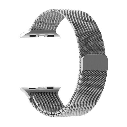 Gripp Stainless Steel Milanese Mesh Loop with Magnetic Clasp (Black) for Apple Watch 42mm/ 44mm - (Silver)