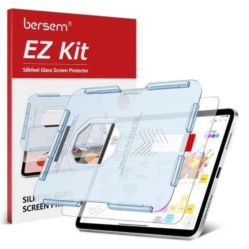 BERSEM Silkfeel Glass Screen Protector for iPad 10th Generation 10.9 inch (2022) Tempered Glass with Alignment Tool, Anti Glare, Anti Fall, Case Friendly, Bubbles Free Protector for Drawing, Writing