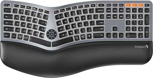 ProtoArc Foldable Bluetooth Keyboard, EK01 Full Size Folding Wireless Keyboard with Number Pad, Portable Travel Keyboard for Windows iOS Android Tablets, Laptops, iPad
