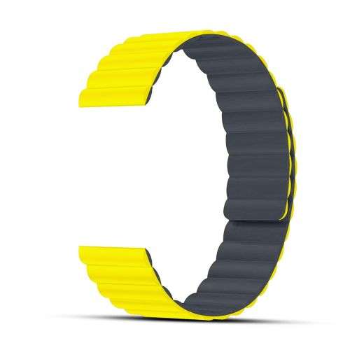 GRIPP Reverser Silicon Magnetic Sports Watch Strap for Smart Watch 42mm / 44mm/ 45mm Waterproof Durable, Flexible - (Beige/Yellow)