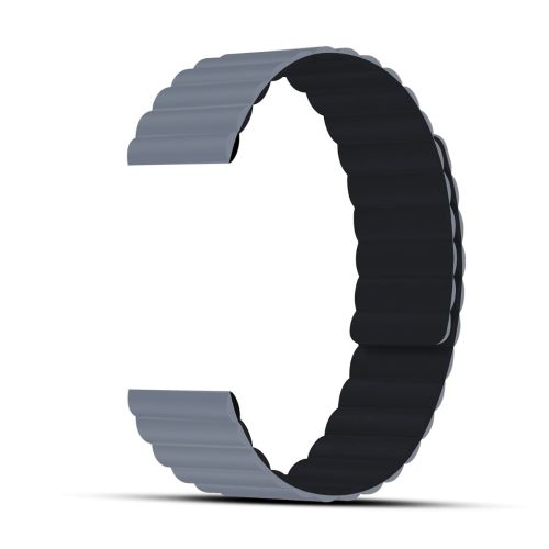 GRIPP Reverser Silicon Magnetic Sports Watch Strap for Smart Watch 42mm / 44mm/ 45mm Waterproof Durable, Flexible - (Grey/Black)
