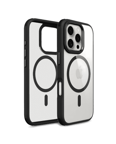 DailyObjects Black Armour MagSafe Phone Case Cover For iPhone 16 Pro