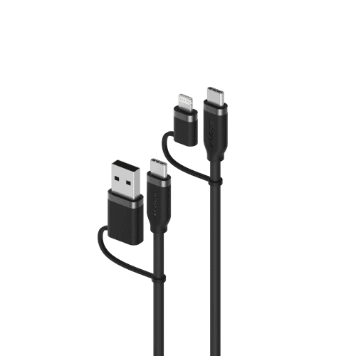 4-in-1 100W Silicone Flexible Universal Charging Cable 1.5m | USB-C, USB-A and Lightning