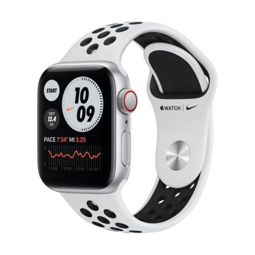Apple Watch Nike SE Silver Aluminium Case with Pure Platinum/Black Nike Sport Band - GPS + Cellular
