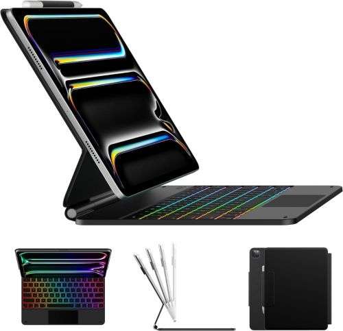 Typecase Edge Keyboard Case for iPad Pro 13-inch (M4) 2024,Magic Keyboard with 11 Colors Backlight,Keyboard Case with Pencil Holder,Multi-Touch Trackpad, Easy-Set Magnetic Stand
