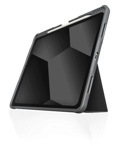 STM Dux Plus for iPad Air 13" (M3 2025, M2 2024): Ultra Protective Rugged with Clear Back, Apple Pencil Holder, Battery Saving On/Off Cover  - black
