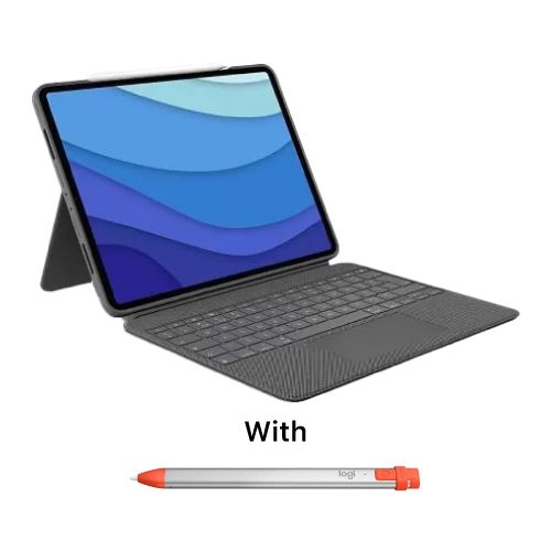 Logitech Combo Touch iPad Pro 11-inch (1st,2nd,3rd & 4th Gen) Keyboard Case With Logitech Crayon Pixel, Detachable Backlit Keyboard