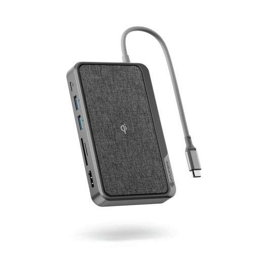 ALOGIC 3-in-1 USB-C Dock Wave USB-C  Hub, Wireless charger, Power Bank-Space Grey