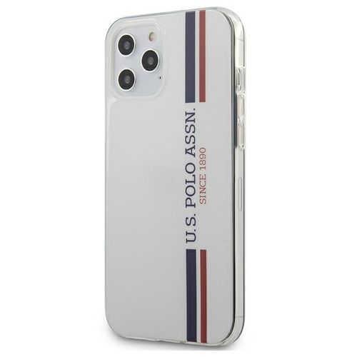 U.S. POLO Shiny Tricolor Vertical Stripes TPU case iPhone 12 | 12 Pro (6.1") - Navy Blue