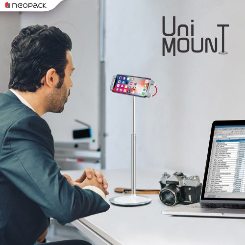 Unimount Stand For 4.7" To 12.9" Mobiles & Tablets (Silver)