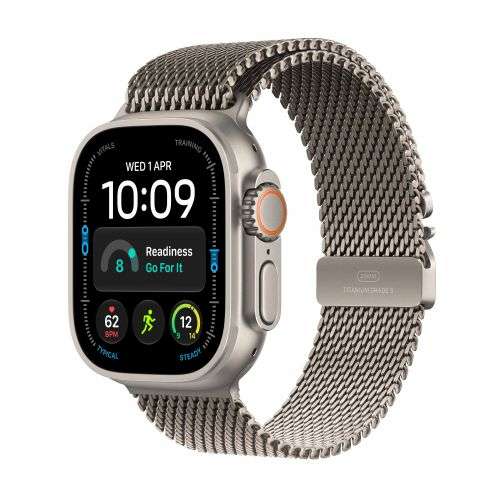 Apple Watch Ultra 4 GPS + Cellular 49mm Titanium Case with Titanium Milanese Loop