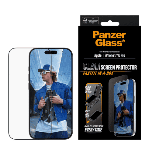 PanzerGlass® FastFIT IN A Box Screen Protector iPhone 17 | Clear Glass
