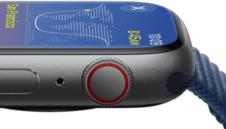 A side view of the Apple Watch showing how bright it is.