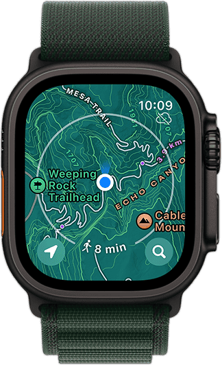 A map on the display of an Ultra 2